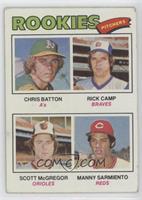 Rookie Pitchers - Chris Batton, Rick Camp, Soctt McGregor, Manny Sarimento