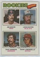 Rookie Pitchers - Jim Gideon, Leon Hooten, Dave Johnson, Mark Lemongello