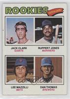 Rookie Outfielders - Jack Clark, Ruppert Jones, Dan Thomas, Lee Mazzilli