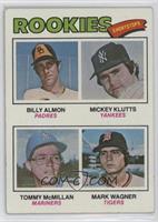 Rookie Shortstops - Billy Almon, Mickey Klutts, Tommy McMillan, Mark Wagner