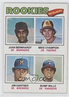 Rookie Infielders - Juan Bernhardt, Mike Champion, Jim Gantner, Bump Wills