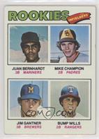 Rookie Infielders - Juan Bernhardt, Mike Champion, Jim Gantner, Bump Wills