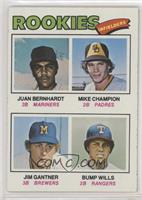 Rookie Infielders - Juan Bernhardt, Mike Champion, Jim Gantner, Bump Wills