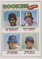 Rookie Infielders - Juan Bernhardt, Mike Champion, Jim Gantner, Bump Wills