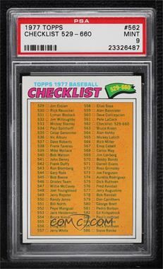 1977 Topps - [Base] #562 - Checklist - Cards 529-660 [PSA 9 MINT]