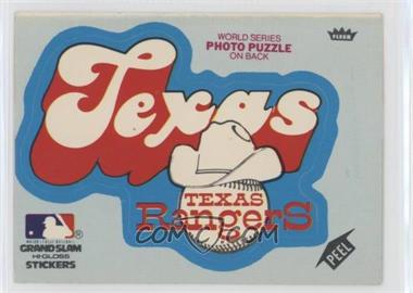 1978 Fleer Grand Slam Hi-Gloss Team Stickers - [Base] #TEX.1 - Texas Rangers (Team Logo) [Good to VG‑EX]