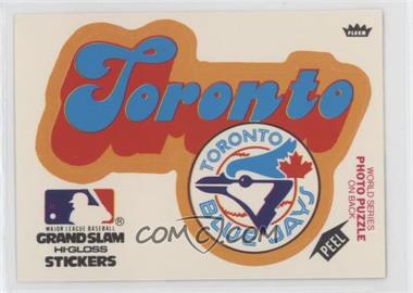 1978 Fleer Grand Slam Hi-Gloss Team Stickers - [Base] #TOR.1 - Toronto Blue Jays (Team Logo Yellow)