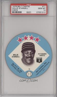 1978 MSA Discs - [Base] - Big T/Tastee-Freez #11 - Willie Stargell [PSA 10 GEM MT] - Courtesy of COMC.com