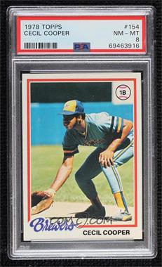 1978 Topps - [Base] #154 - Cecil Cooper [PSA 8 NM‑MT]