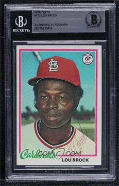 1978 Topps - [Base] #170 - Lou Brock [BAS BGS Authentic]