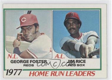 1978 Topps - [Base] #202 - League Leaders - George Foster, Jim Rice [Noted]