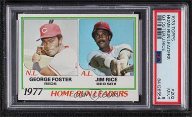1978 Topps - [Base] #202 - League Leaders - George Foster, Jim Rice [PSA 9 MINT]