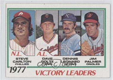 1978 Topps - [Base] #205 - League Leaders - Steve Carlton, Dave Goltz, Dennis Leonard, Jim Palmer [Noted]
