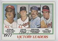 League Leaders - Steve Carlton, Dave Goltz, Dennis Leonard, Jim Palmer