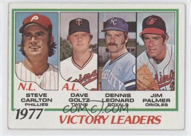 1978 Topps - [Base] #205 - League Leaders - Steve Carlton, Dave Goltz, Dennis Leonard, Jim Palmer [Noted]