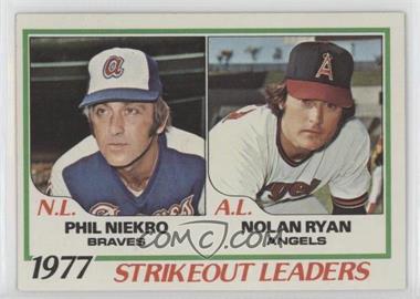 1978 Topps - [Base] #206 - League Leaders - Phil Niekro, Nolan Ryan