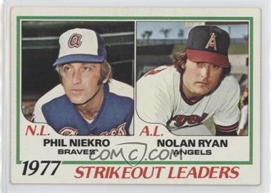 1978 Topps - [Base] #206 - League Leaders - Phil Niekro, Nolan Ryan