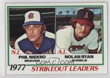 1978 Topps - [Base] #206 - League Leaders - Phil Niekro, Nolan Ryan