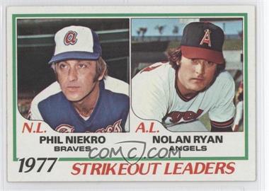 1978 Topps - [Base] #206 - League Leaders - Phil Niekro, Nolan Ryan