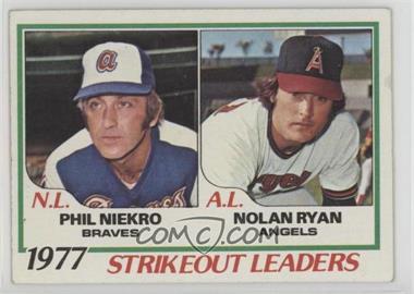 1978 Topps - [Base] #206 - League Leaders - Phil Niekro, Nolan Ryan
