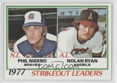 1978 Topps - [Base] #206 - League Leaders - Phil Niekro, Nolan Ryan [Noted]