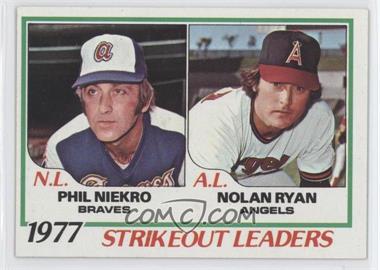 1978 Topps - [Base] #206 - League Leaders - Phil Niekro, Nolan Ryan