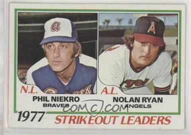 1978 Topps - [Base] #206 - League Leaders - Phil Niekro, Nolan Ryan