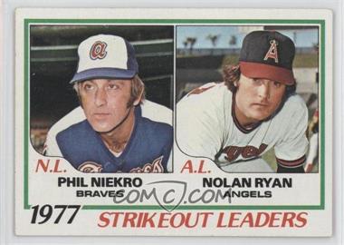 1978 Topps - [Base] #206 - League Leaders - Phil Niekro, Nolan Ryan