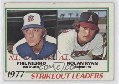 1978 Topps - [Base] #206 - League Leaders - Phil Niekro, Nolan Ryan