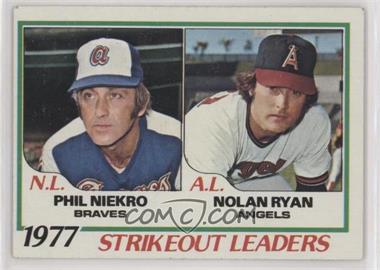 1978 Topps - [Base] #206 - League Leaders - Phil Niekro, Nolan Ryan