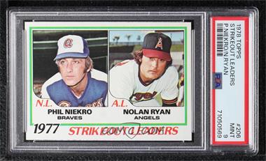 1978 Topps - [Base] #206 - League Leaders - Phil Niekro, Nolan Ryan [PSA 9 MINT]