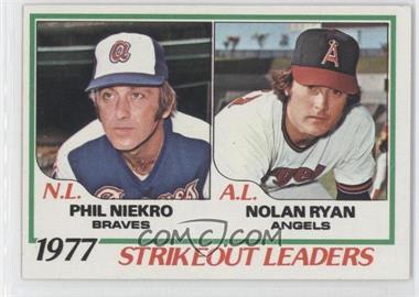 1978 Topps - [Base] #206 - League Leaders - Phil Niekro, Nolan Ryan