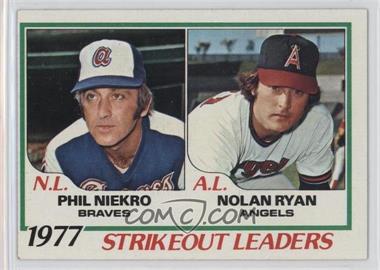 1978 Topps - [Base] #206 - League Leaders - Phil Niekro, Nolan Ryan