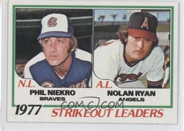 1978 Topps - [Base] #206 - League Leaders - Phil Niekro, Nolan Ryan