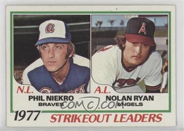 1978 Topps - [Base] #206 - League Leaders - Phil Niekro, Nolan Ryan