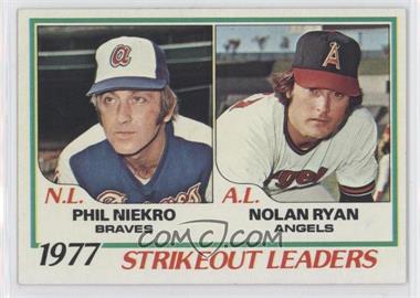 1978 Topps - [Base] #206 - League Leaders - Phil Niekro, Nolan Ryan