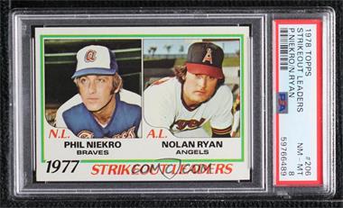 1978 Topps - [Base] #206 - League Leaders - Phil Niekro, Nolan Ryan [PSA 8 NM‑MT]