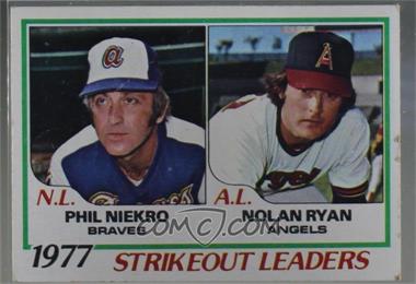 1978 Topps - [Base] #206 - League Leaders - Phil Niekro, Nolan Ryan [COMC RCR Poor]