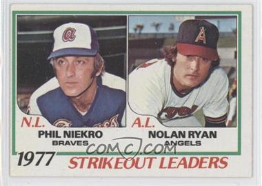 1978 Topps - [Base] #206 - League Leaders - Phil Niekro, Nolan Ryan