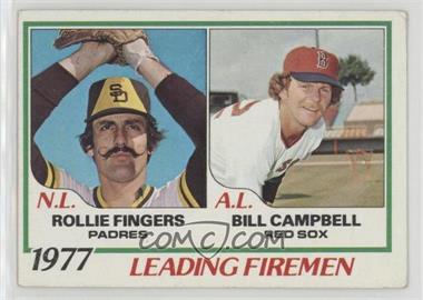 1978 Topps - [Base] #208 - League Leaders - Rollie Fingers, Bill Campbell [Good to VG‑EX]