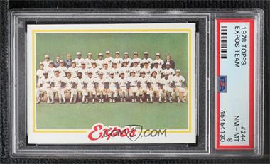 1978 Topps - [Base] #244 - Team Checklist - Montreal Expos Team [PSA 8 NM‑MT]