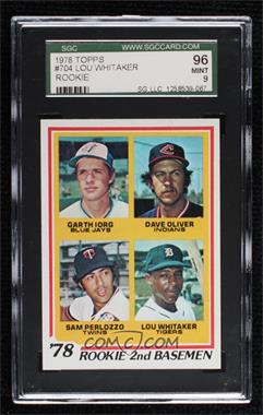 1978 Topps - [Base] #704 - Rookie 2nd Basemen - Garth Iorg, Dave Oliver, Sam Perlozzo, Lou Whitaker [SGC 9 MINT]