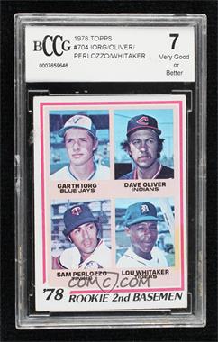 1978 Topps - [Base] #704 - Rookie 2nd Basemen - Garth Iorg, Dave Oliver, Sam Perlozzo, Lou Whitaker [BCCG 7 Very Good or Better]