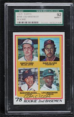 1978 Topps - [Base] #704 - Rookie 2nd Basemen - Garth Iorg, Dave Oliver, Sam Perlozzo, Lou Whitaker [SGC 92 NM/MT+ 8.5]