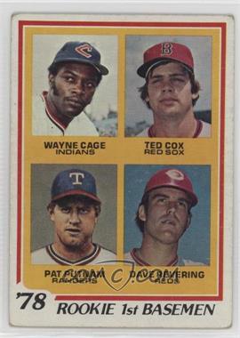 1978 Topps - [Base] #706 - Rookie 1st Basemen - Wayne Cage, Ted Cox, Pat Putnam, Dave Revering [Good to VG‑EX]