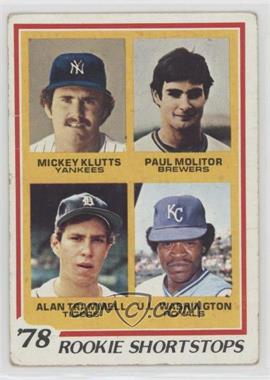 1978 Topps - [Base] #707 - Rookie Shortstops - Mickey Klutts, Paul Molitor, Alan Trammell, U.L. Washington [Good to VG‑EX]