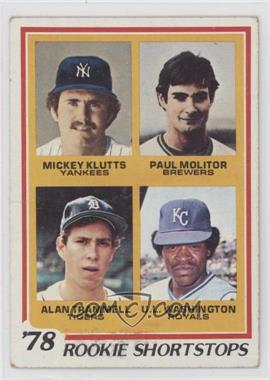 1978 Topps - [Base] #707 - Rookie Shortstops - Mickey Klutts, Paul Molitor, Alan Trammell, U.L. Washington [Good to VG‑EX]