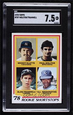 1978 Topps - [Base] #707 - Rookie Shortstops - Mickey Klutts, Paul Molitor, Alan Trammell, U.L. Washington [SGC 7.5 NM+]