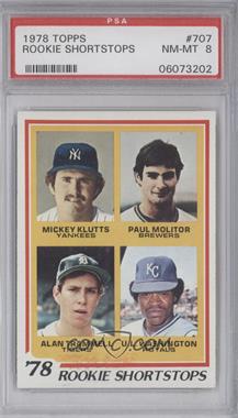 1978 Topps - [Base] #707 - Rookie Shortstops - Mickey Klutts, Paul Molitor, Alan Trammell, U.L. Washington [PSA 8 NM‑MT]