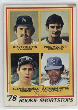 1978 Topps - [Base] #707 - Rookie Shortstops - Mickey Klutts, Paul Molitor, Alan Trammell, U.L. Washington